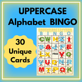 Alphabet Uppercase Bingo Set with 30 Different Cards for K
