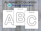 Alphabet Uppercase Coloring Worksheets Printable, Preschoo