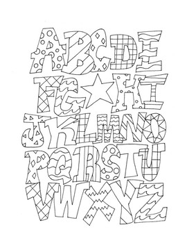 Alphabet Uppercase DESIGN Coloring Page by MODERNandelegant | TPT