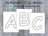 Alphabet Uppercase Full Page PDF, All 26 Letters Coloring 