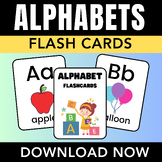 Alphabet Uppercase & Lowercase Letters Flash Cards - Lette