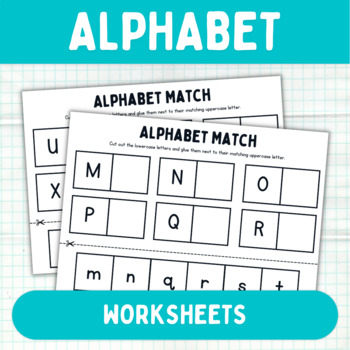 Preview of Alphabet Uppercase and Lowercase Letters - Cut and Paste Worksheets