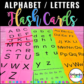 Preview of Alphabet Uppercase & Lowercase Letters Flash Cards - Letter Naming & Sounds