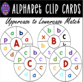 Alphabet Clip Cards Uppercase to Lowercase Match|Distance 