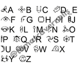 Alphabet & Gnommish font used in Artemis Fowl: GIF file, ttx