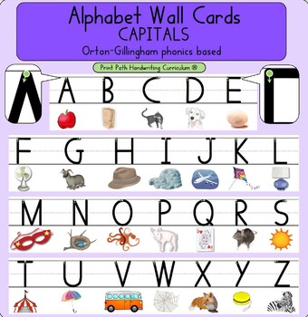Preview of Alphabet Wall Cards - CAPITALS: Orton-Gillingham phonics based