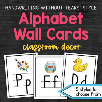 Preview of Alphabet Wall Cards Classroom Decor Posters Handwriting Without Tears® style