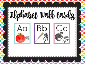 Preview of Alphabet Wall Cards with ASL and Keyword Pictures