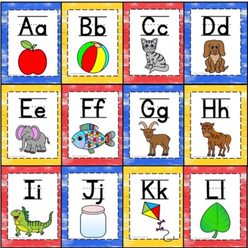 Alphabet Chart Primary Colors by A Spot of Curriculum | TpT