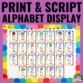 Print and Cursive Alphabet Posters in a Rainbow Theme - Cu