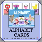 Alphabet Watercolor Flash Cards -  Kindergarten Preschool 