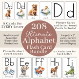 Alphabet With Pictures Flash Cards, Printable Phonetic Alp