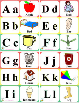 Alphabet Word Cards by Schools Tools | Teachers Pay Teachers