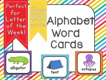 Preview of Alphabet Word Cards- Letter of the Week!