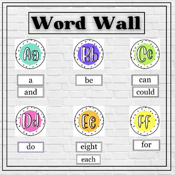 Preview of Kindergarten Alphabet Word Wall Sight Word Wall