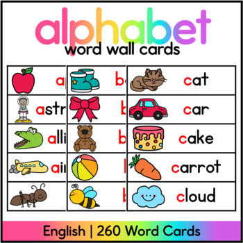 Alphabet Word Wall Cards & Abc Chart 023  Alphabet word wall cards,  Alphabet word wall, Word wall cards