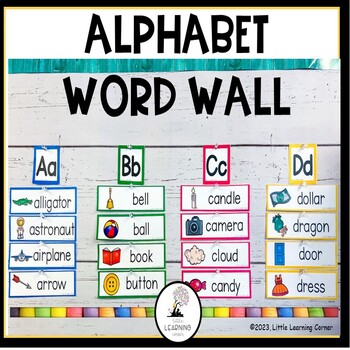 Preview of Alphabet Word Wall | ABC Headers & Picture Word Cards for PreK Kindergarten 1st