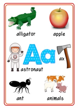 Alphabet Word Wall Cards (Pictures and Words) by B's Buzz | TPT