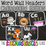 Alphabet Word Wall Headers: Chalkboard Edition