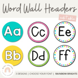 Alphabet Word Wall Headers {Rainbow Classroom Decor}