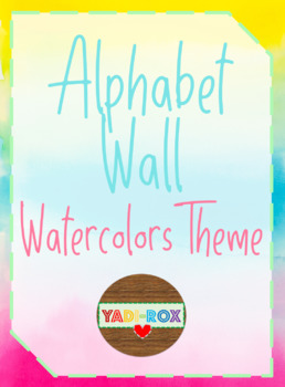 Preview of Alphabet Word Wall Kit – Watercolor