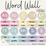 Alphabet Word Wall | SPOTTY PASTELS | Editable | Muted Rai