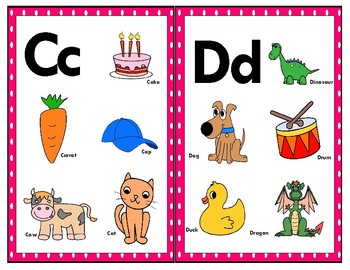 Alphabet Word-wall Posters, Colourful Alphabet Pages and Black line Masters