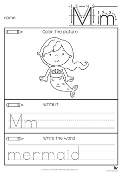 Alphabet Beginning Sound Worksheets by Whimsy Printables | TpT
