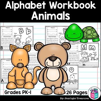 Preview of Alphabet Workbook: Worksheets A-Z Animal Theme