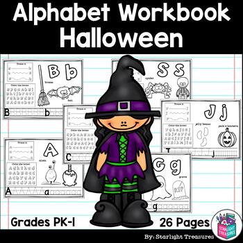 Preview of Alphabet Workbook: Worksheets A-Z Halloween Theme