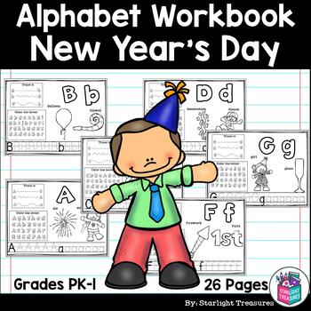 Preview of Alphabet Workbook: Worksheets A-Z New Year's Day