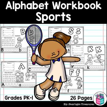 Preview of Alphabet Workbook: Worksheets A-Z Sports Theme