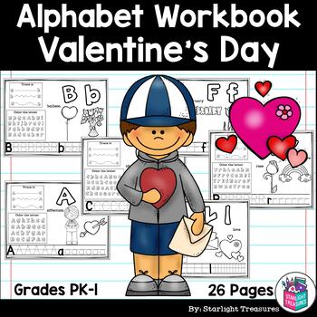 Preview of Alphabet Workbook: Worksheets A-Z Valentine's Day Theme