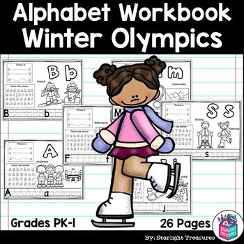 Preview of Alphabet Workbook: Worksheets A-Z Winter Olympics 2022