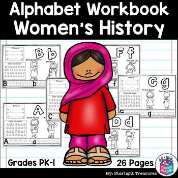 Preview of Alphabet Workbook: Worksheets A-Z Women's History Month