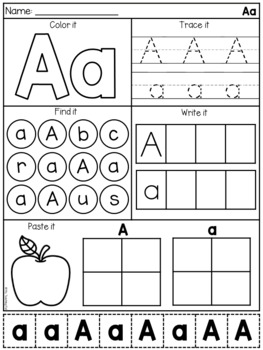 alphabet worksheet bundle letter work and beginning sounds distance