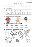 Alphabet Worksheet - Letter M | Phonic Tracing Writing Col