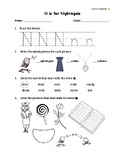 Alphabet Worksheet - Letter N | Phonic Tracing Writing Col