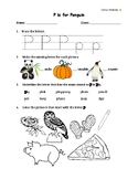 Alphabet Worksheet - Letter P | Phonic Tracing Writing Col