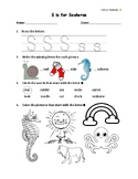 Alphabet Worksheet - Letter S | Phonic Tracing Writing Col