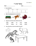 Alphabet Worksheet - Letter T | Phonic Tracing Writing Col