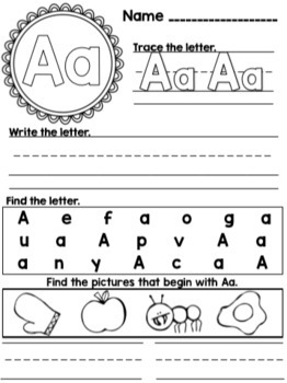 alphabet worksheets by the happy little classroom tpt