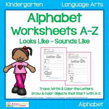 alphabet worksheets a z looks like sounds like by a