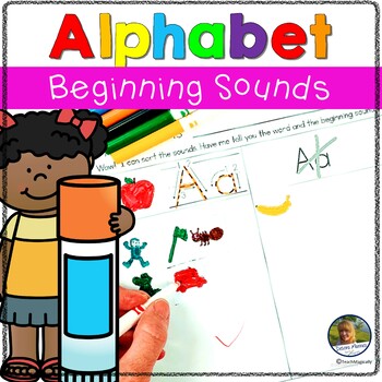 Preview of Alphabet Worksheets Beginning Sounds Cut and Paste Phonics Phonemic Awareness