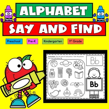 Preview of Alphabet Worksheets | Beginning Sounds Say and Find