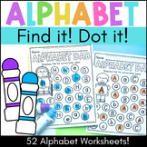 Alphabet Worksheets - Bingo Dabber, Dot It - Letter Recogn