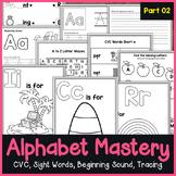 Alphabet Worksheets: CVC, Sight Words, Beginning Sound, Tr