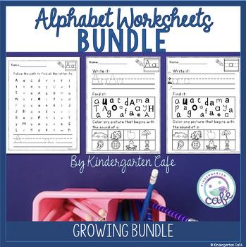 Preview of Alphabet Worksheets Growing Bundle