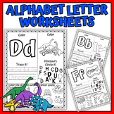 Alphabet Worksheets Handwriting Practice Kindergarten Dino