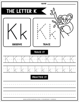 Alphabet Handwriting Print Worksheets - Learn, Observe, Trace 